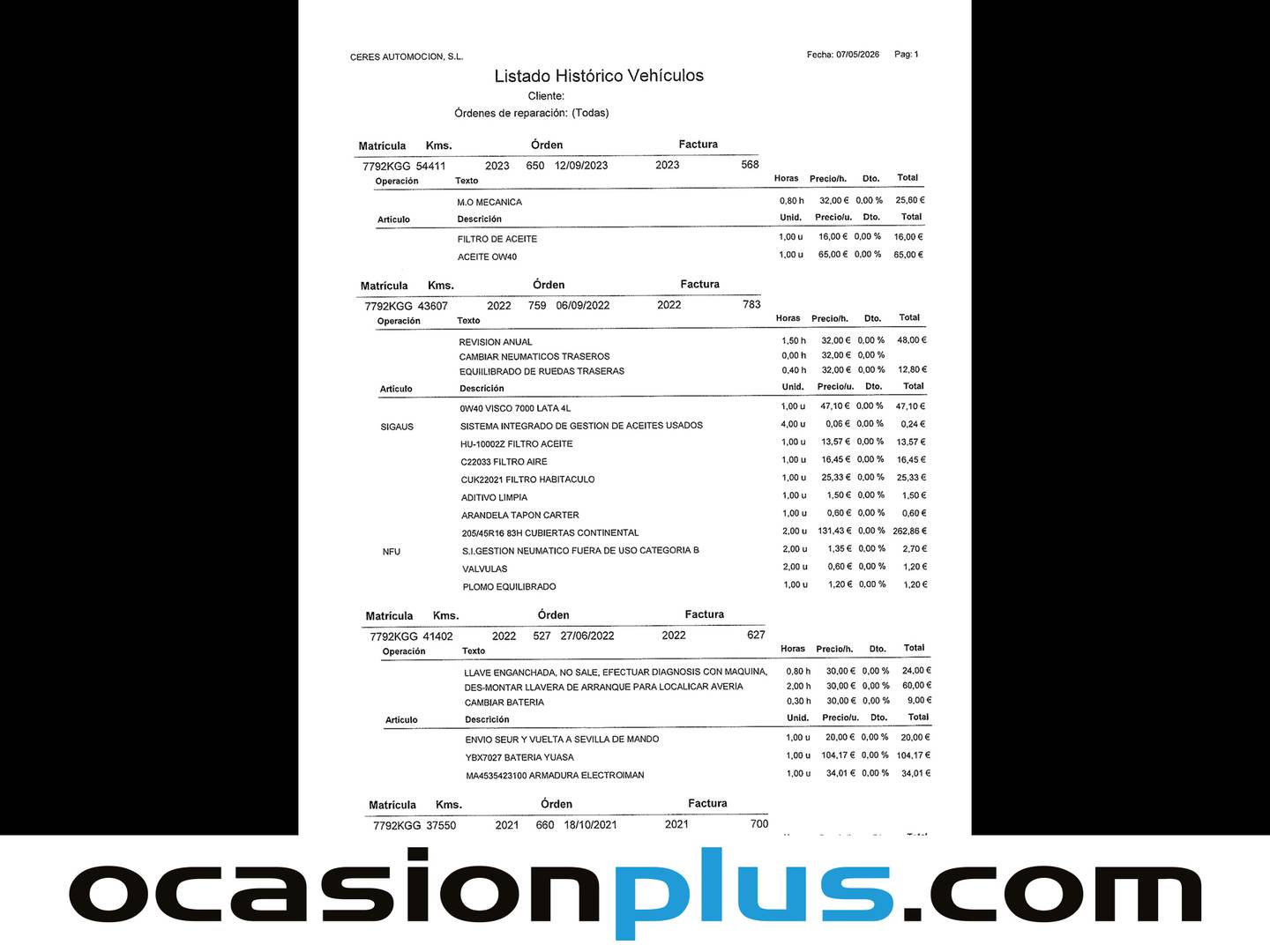 Foto del mantenimiento del Smart forfour Smart ForFour 0.9 S&S Passion (90 CV)