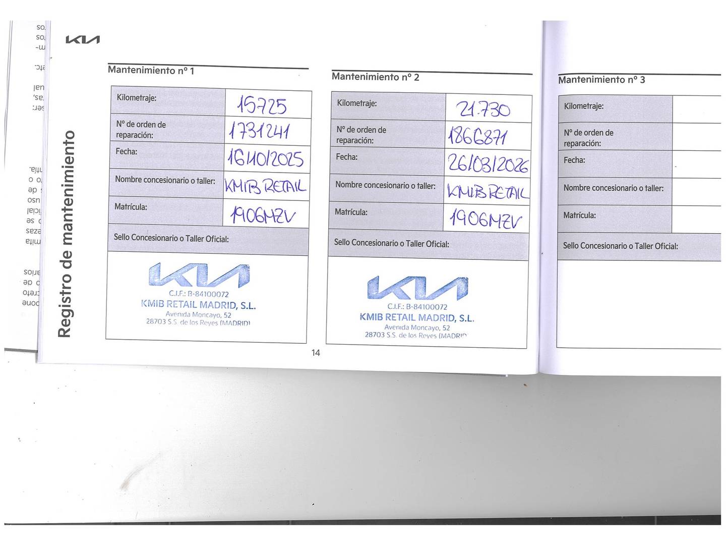 Foto del certificado del KIA Stonic KIA Stonic 1.0 T-GDi MHEV Drive (100 CV)
