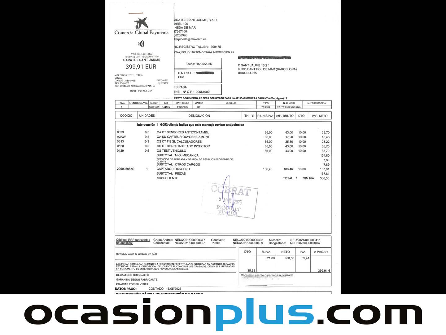Foto del mantenimiento del Renault Clio Renault Clio Sport Tourer 1.2 16V Authentique E6 (75 CV)