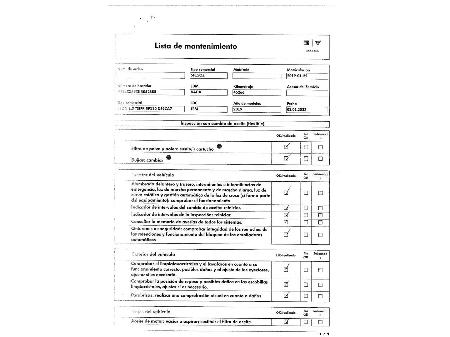 Foto Seat León SEAT León 1.5 TSI S&S FR DSG  (150 CV)