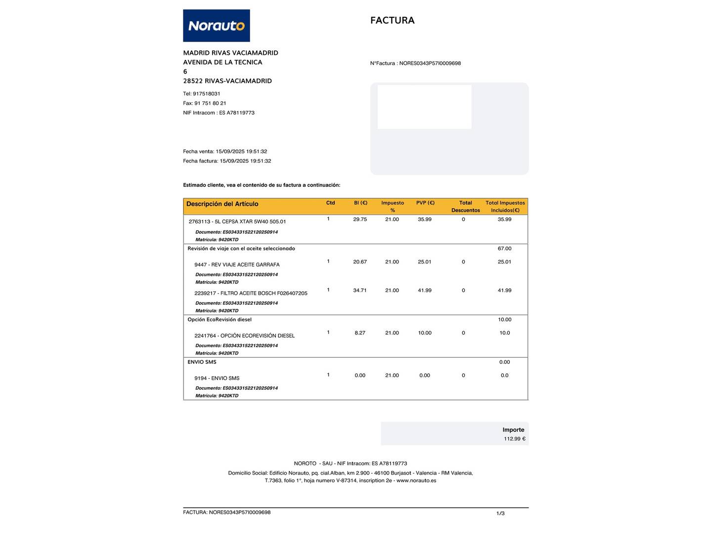 Foto del mantenimiento del BMW Serie 3 BMW Serie 3 318d Gran Turismo (150 CV)