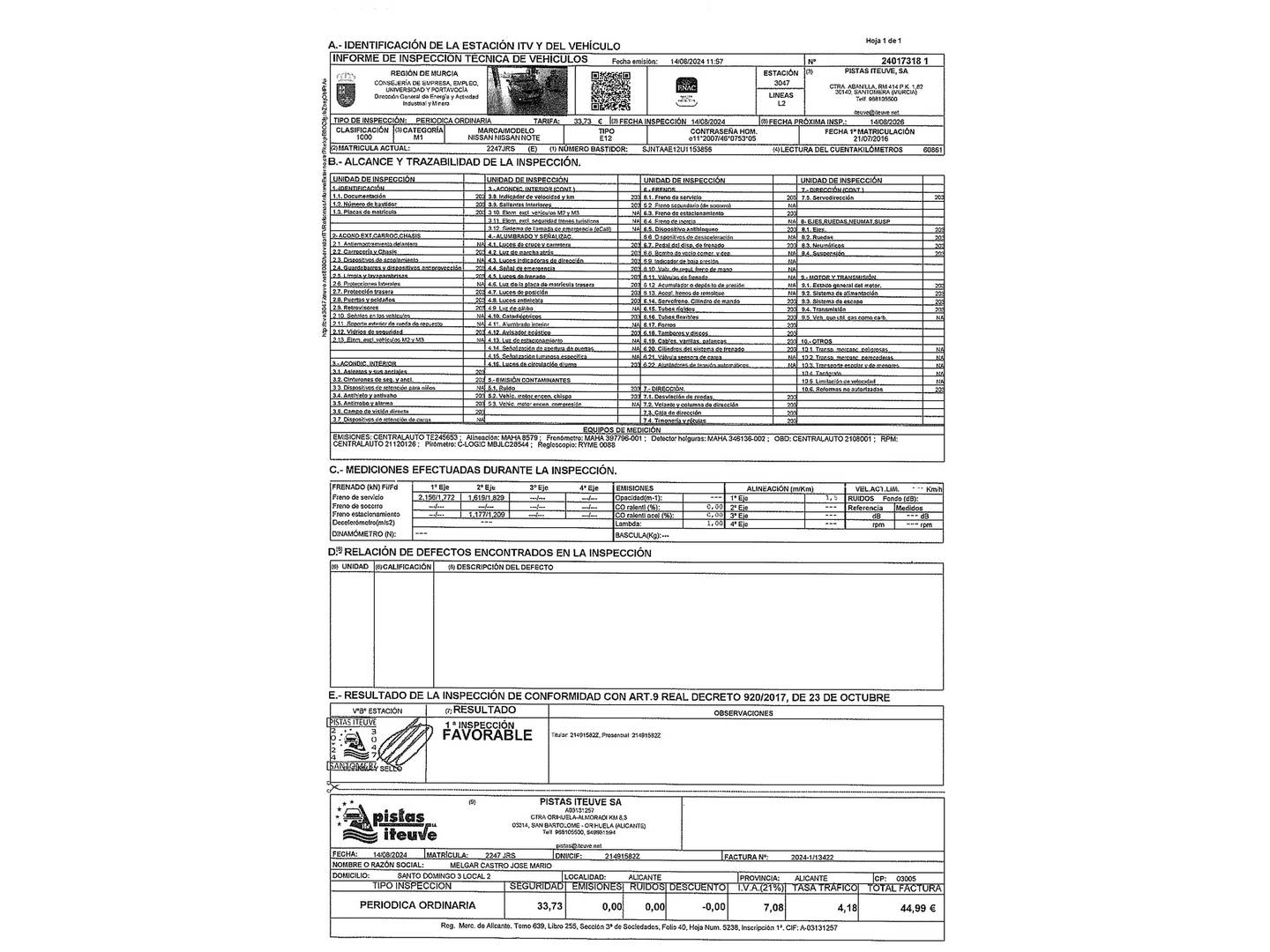 Nissan NOTE Nissan Note 1.2G Acenta (80 CV) de ocasión