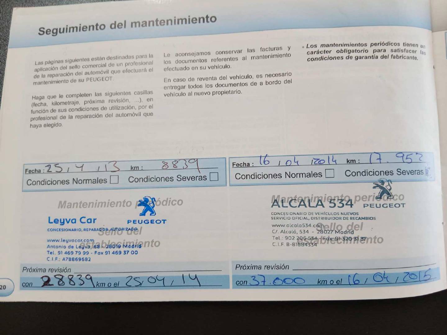 Foto del mantenimiento del Peugeot 208 Peugeot 208 1.4 VTi Active (95 CV)