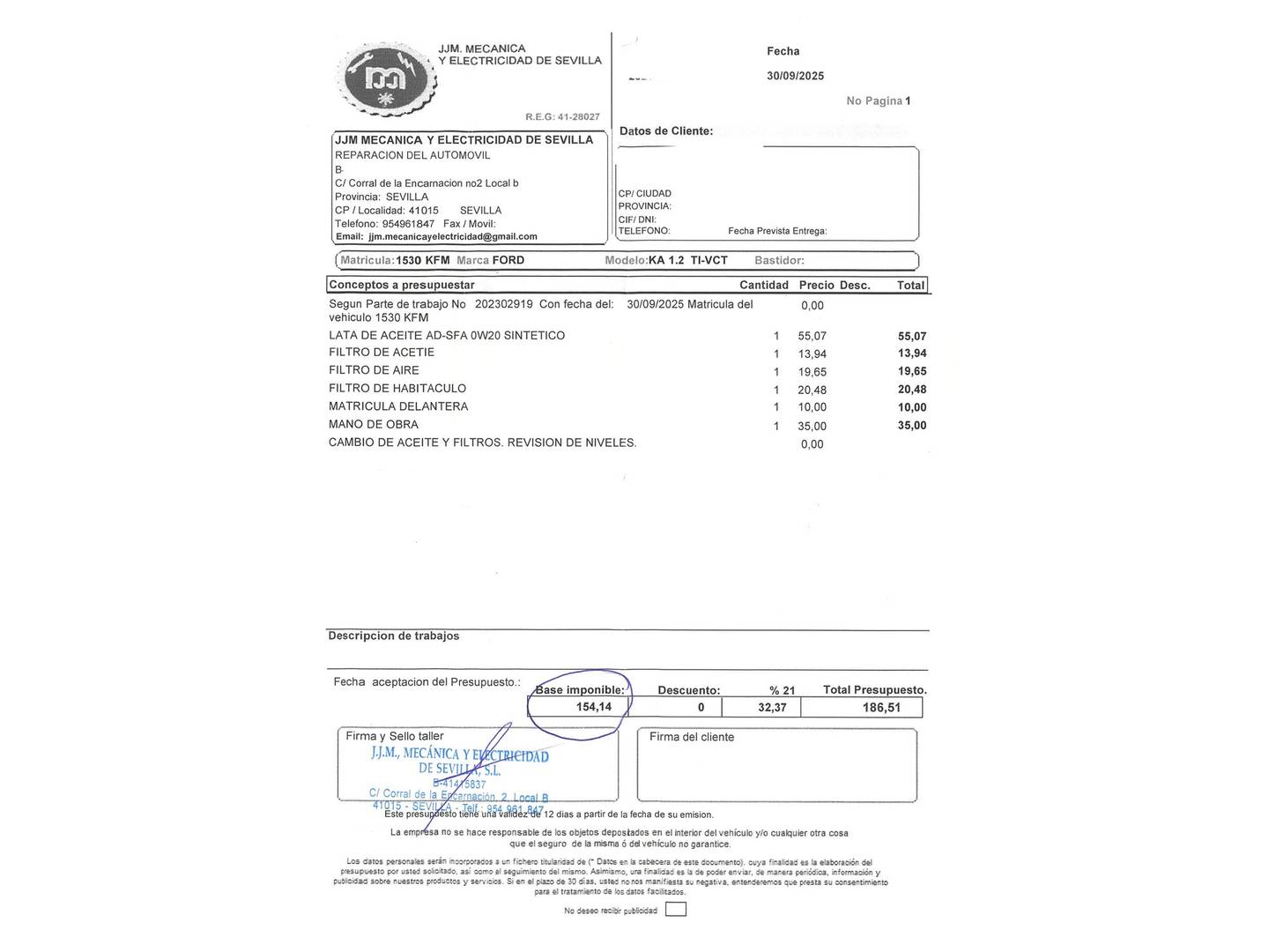 Foto del mantenimiento del Ford Ka+ Ford Ka+ 1.2 Ti-VCT Ultimate (85 CV)
