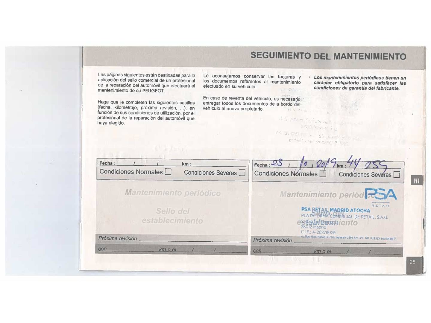 Foto del mantenimiento del Peugeot 2008 Peugeot 2008 BlueHDi 100 Style (100 CV)