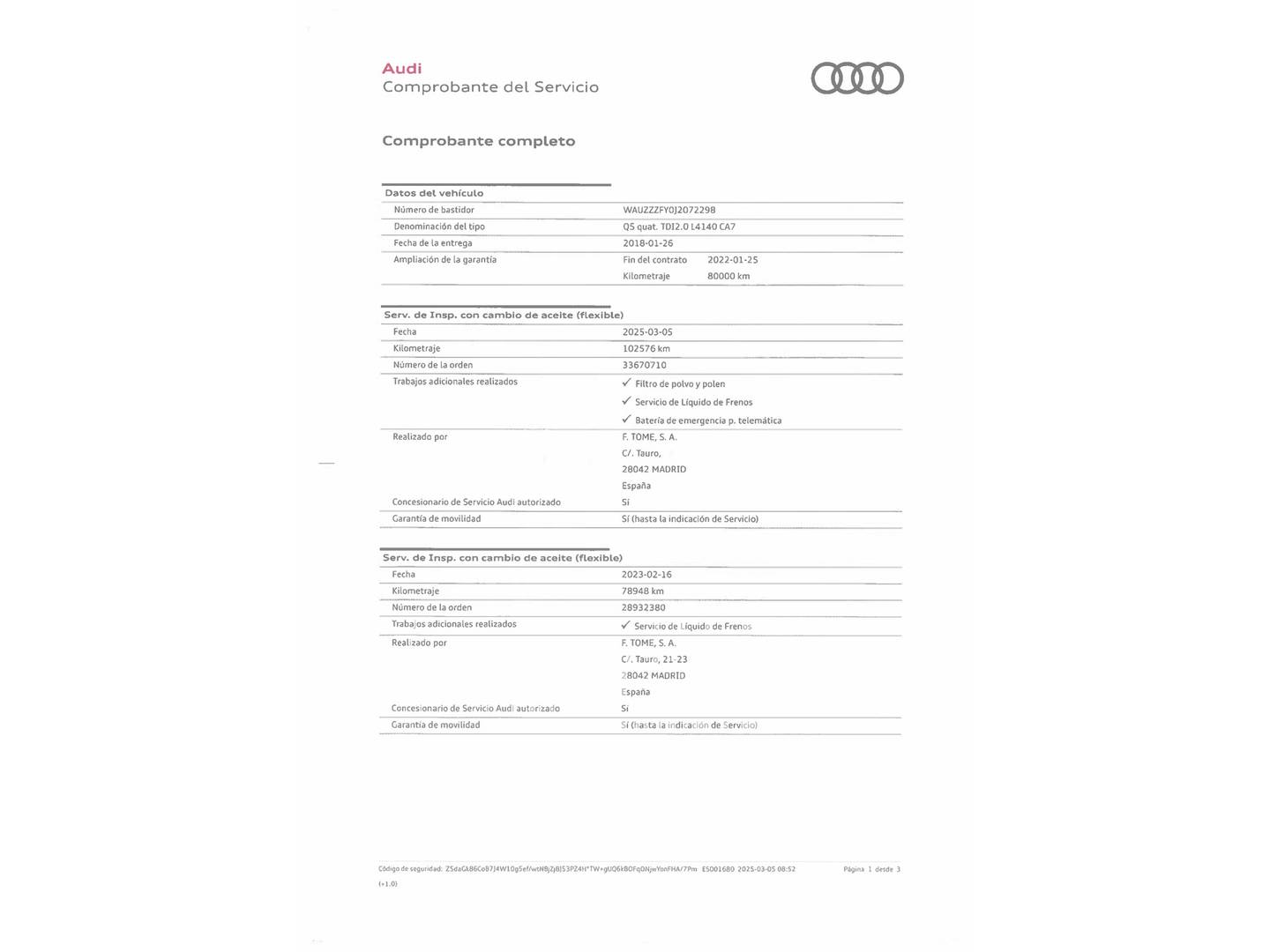 Foto del mantenimiento del Audi Q5 Audi Q5 Design 2.0 TDI quattro (190 CV) S tronic