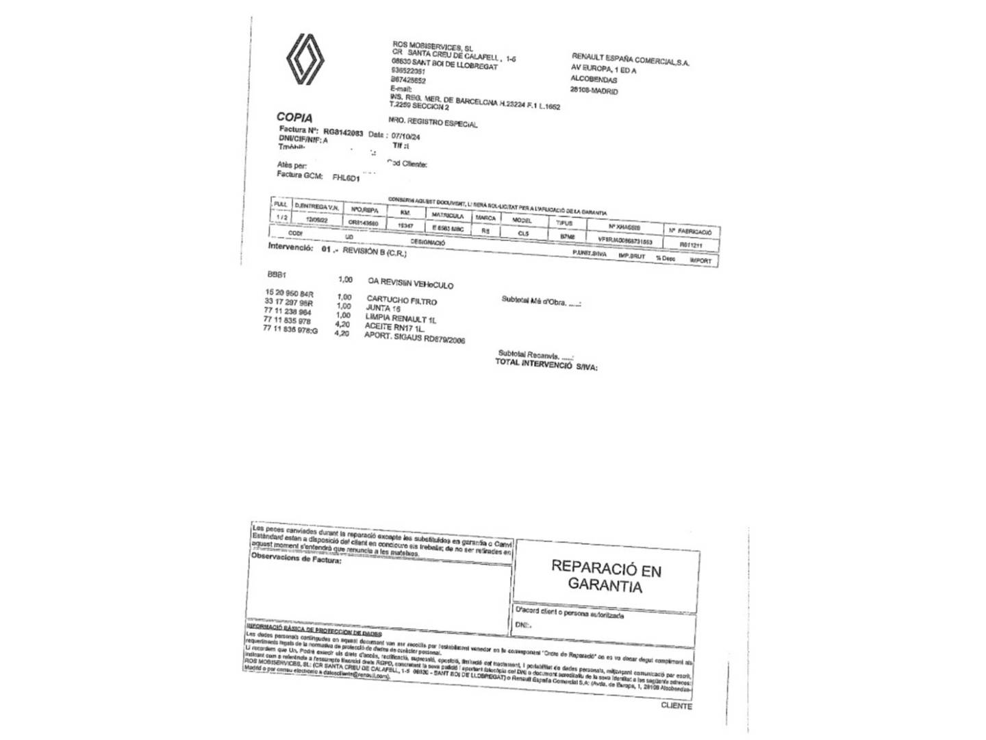 Foto del mantenimiento del Renault Clio Renault Clio SL Limited TCe (90 CV)