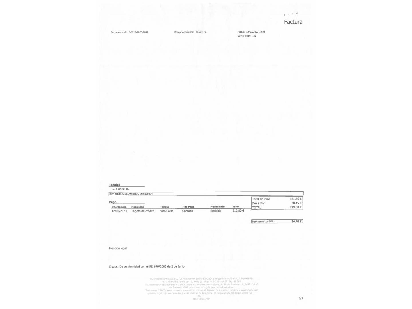 Foto del mantenimiento del Citroën C3 Citroën C3 PureTech 82 Feel (83 CV)