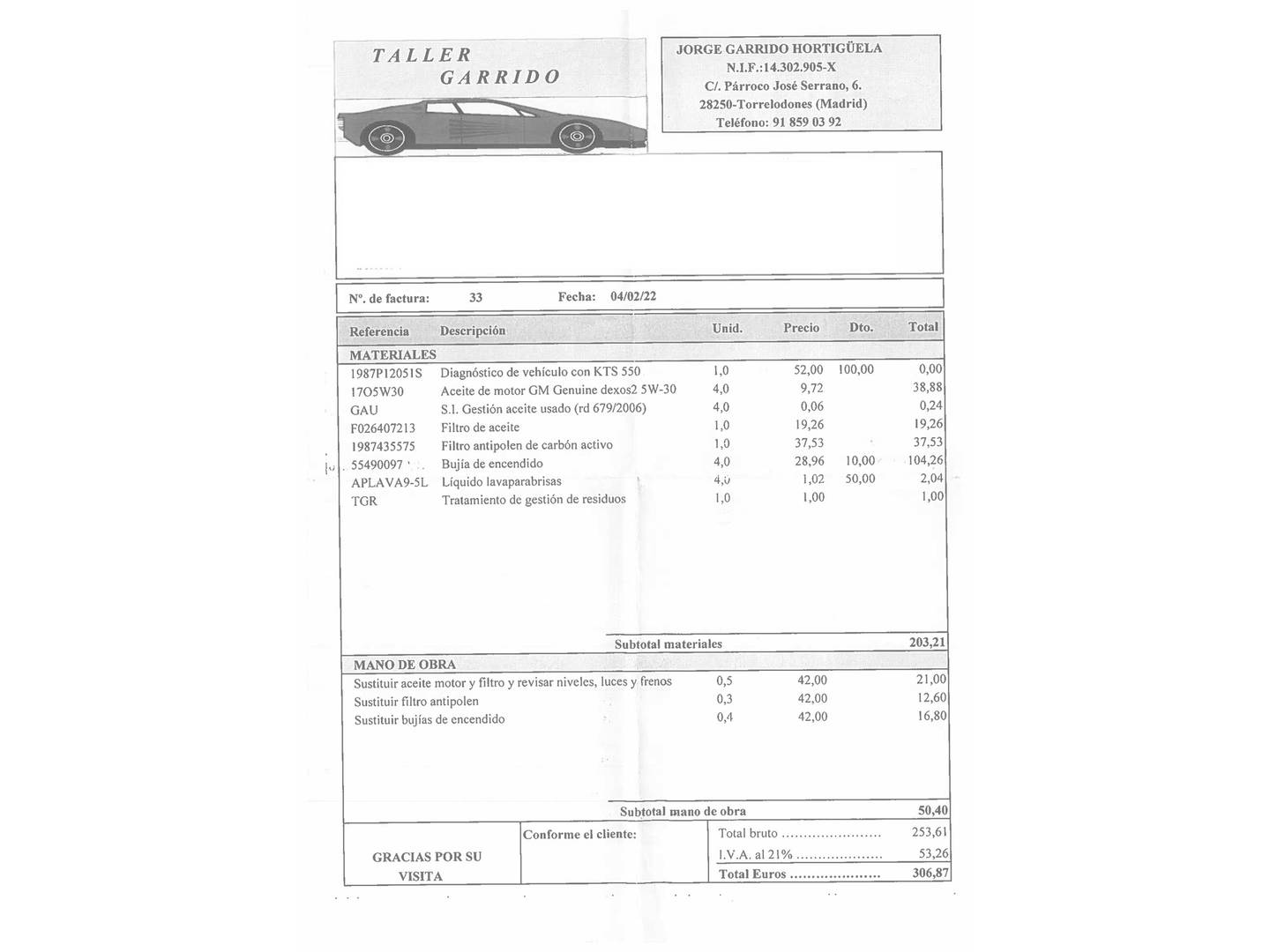 Foto del mantenimiento del Opel Astra Opel Astra 1.4 Turbo S&S Selective (125 CV)
