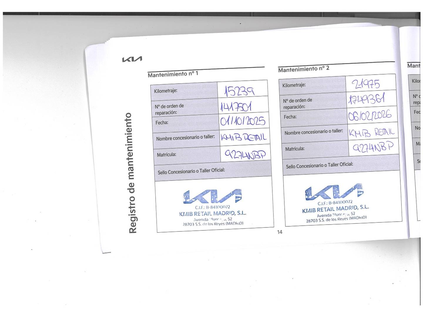 Foto del mantenimiento del KIA XCeed KIA XCeed 1.0 T-GDi Drive (100 CV)