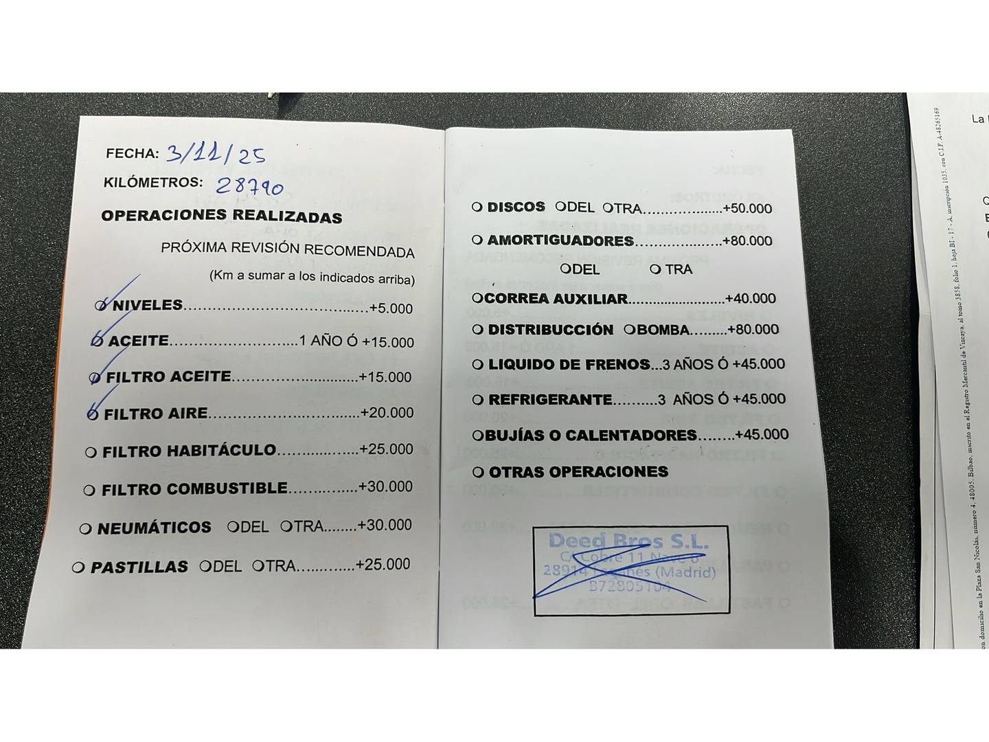 Foto del mantenimiento del Skoda Fabia Skoda Fabia 1.0 MPI Like  (75 CV)