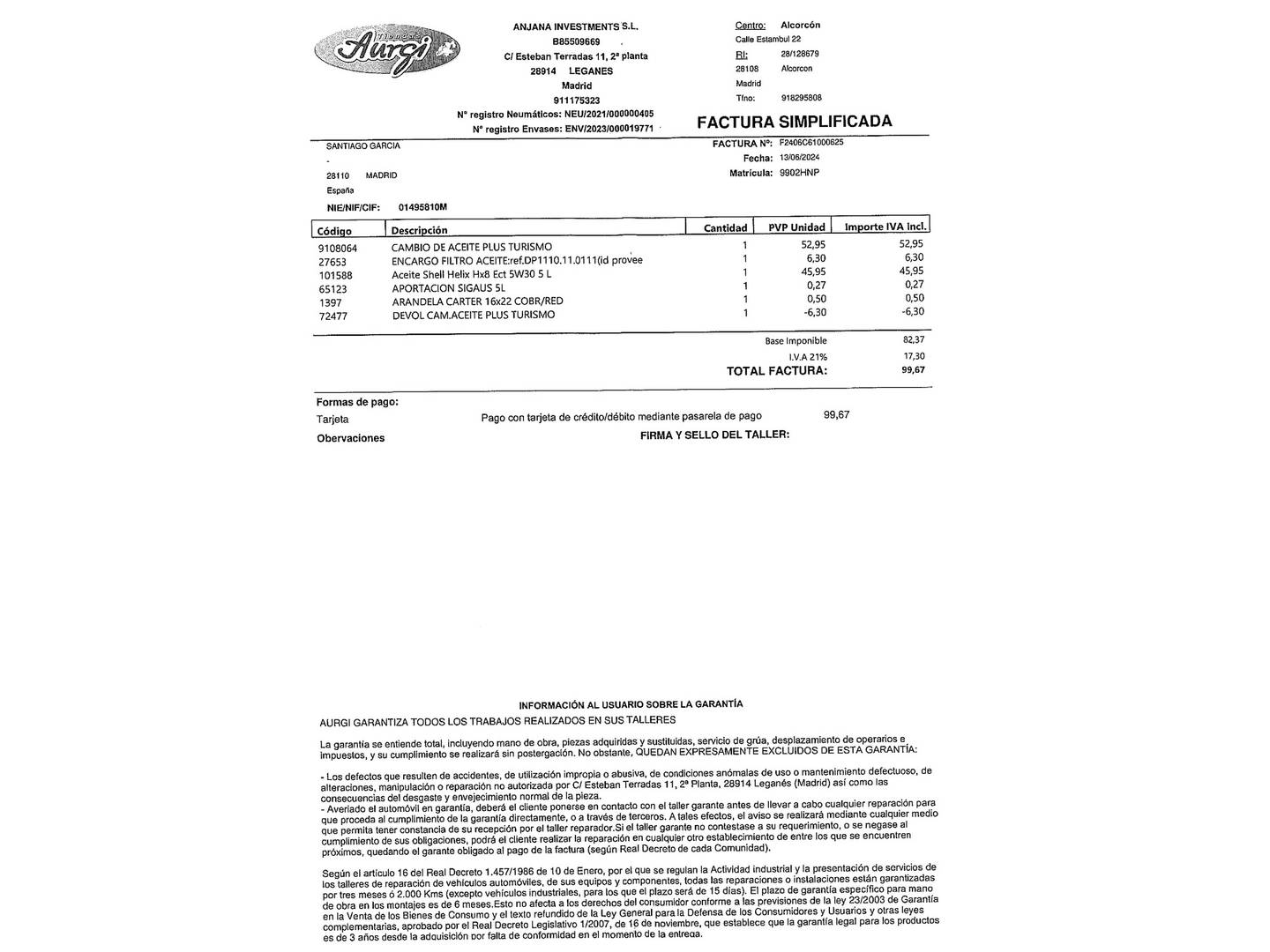Foto del mantenimiento del Hyundai ix20 Hyundai ix20 1.6 CRDi BlueDrive Comfort (115 CV)