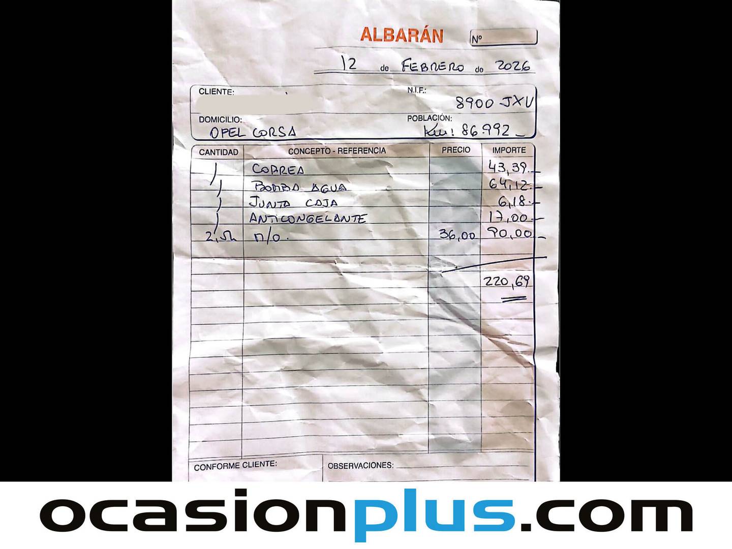 Foto del mantenimiento del Opel Corsa Opel Corsa 1.4 Expression (75 CV)