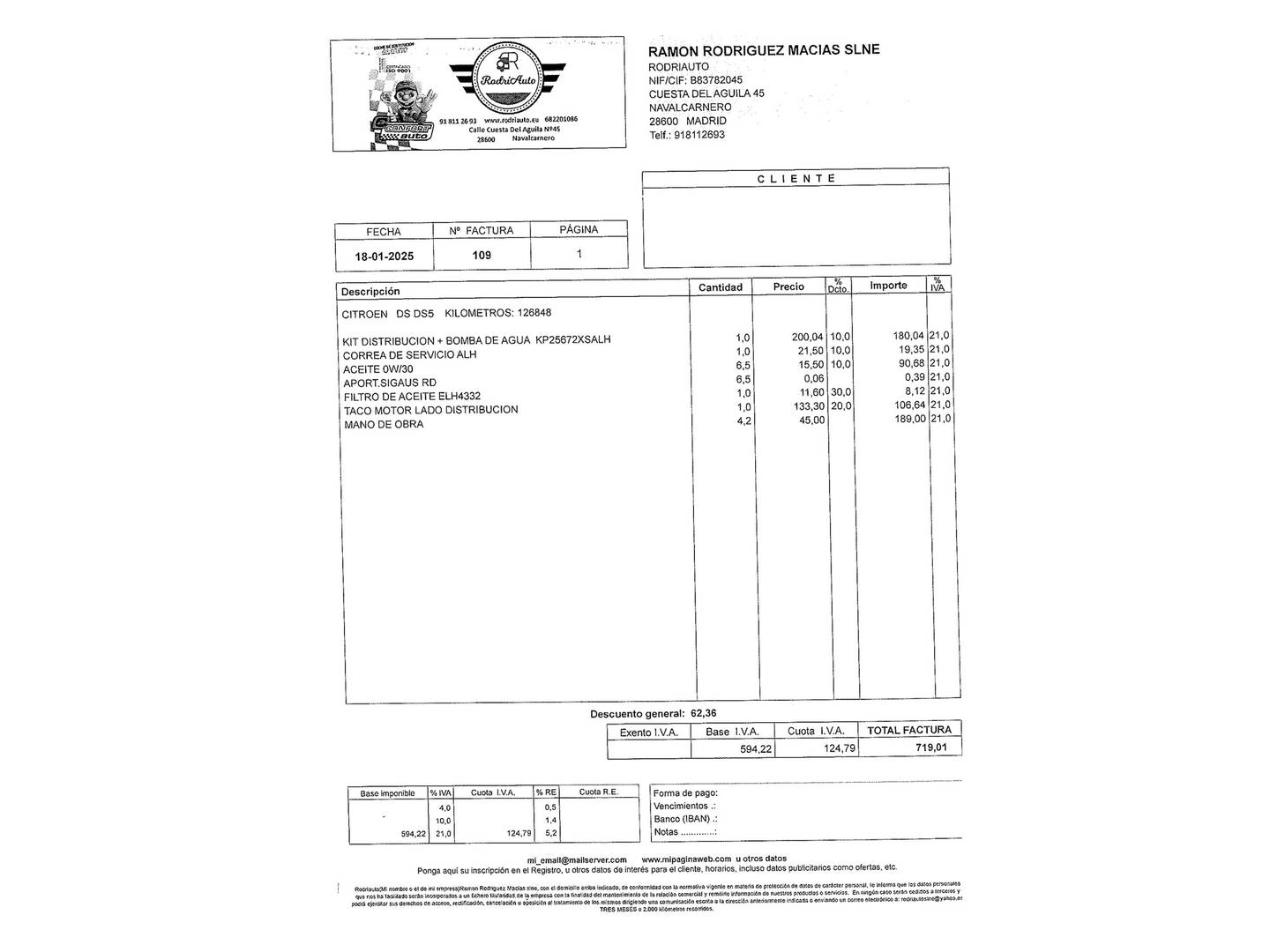 Foto del mantenimiento del DS DS 5 DS DS5 BlueHdi 150 Style (150 CV)