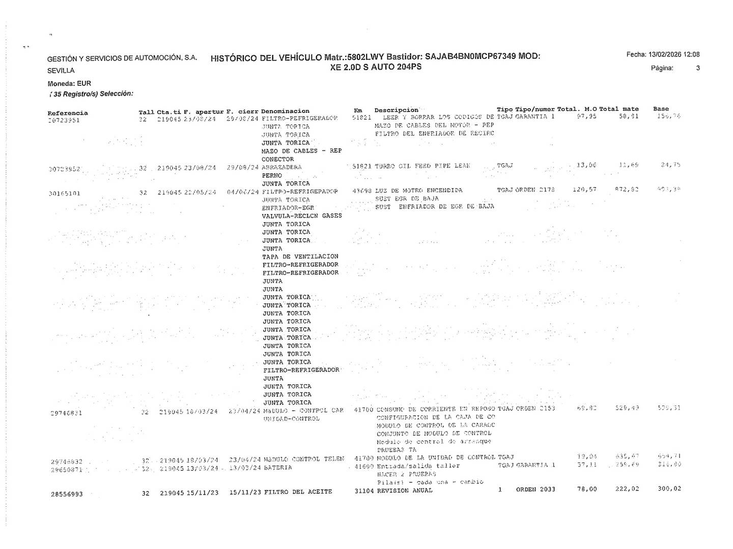 Foto del mantenimiento del Jaguar XE Jaguar XE 2.0D MHEV S RWD Auto (204 CV)