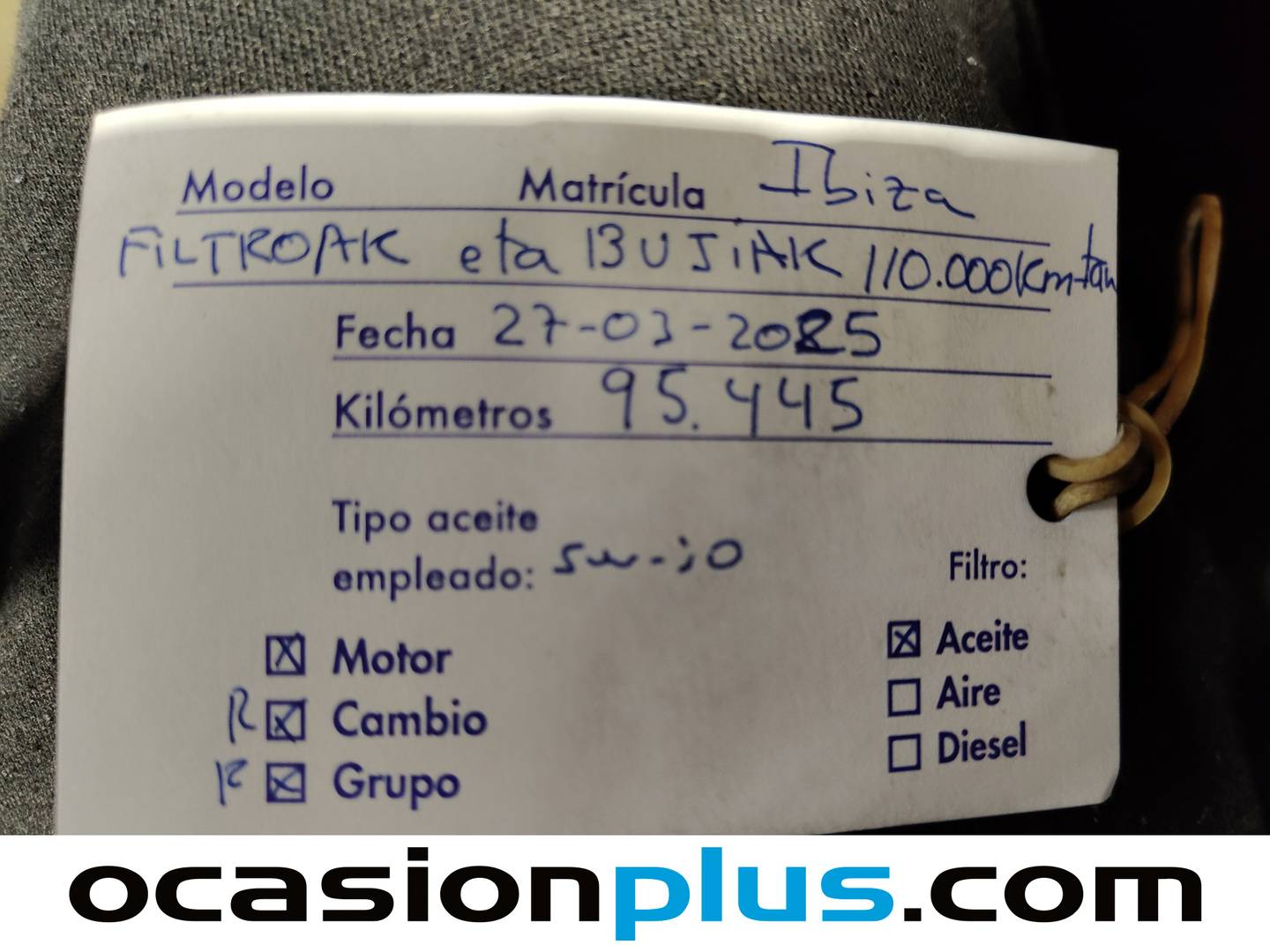 Foto del mantenimiento del Seat Ibiza Seat Ibiza SC 1.2 TSI Reference Connect (90 CV)