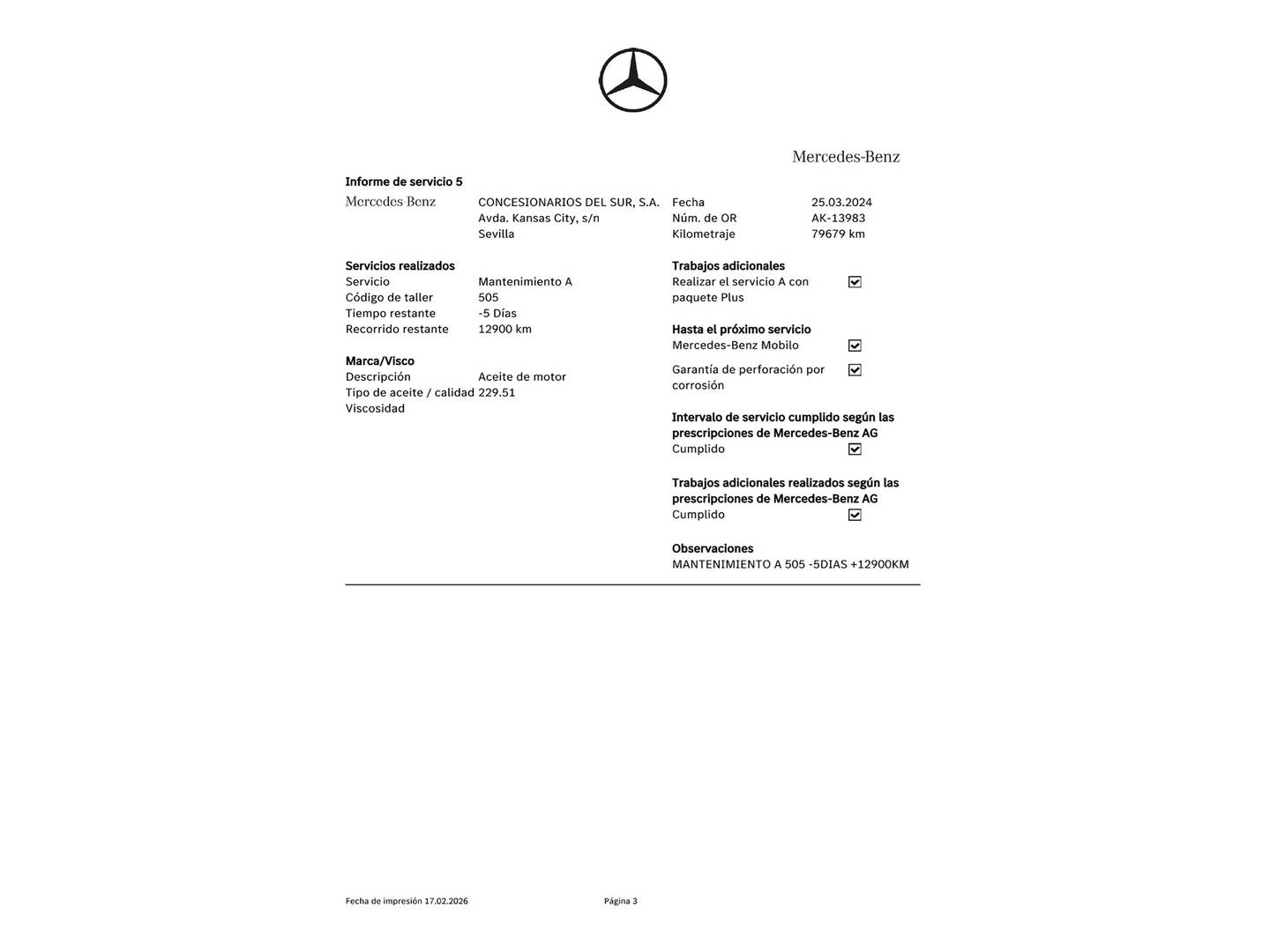 Foto del mantenimiento del Mercedes Clase GLC Mercedes GLC 220 d 4Matic (170 CV)