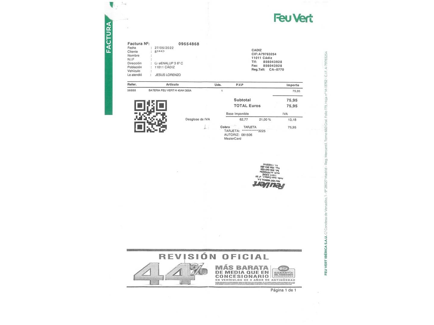 Foto del mantenimiento del Honda Civic Honda Civic 1.8 I-VTEC Sport (140 CV)