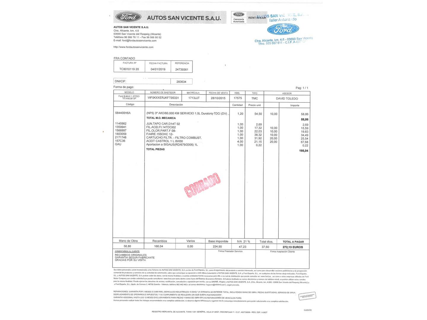 Ford B-MAX Ford B-Max 1.5 TDCi Titanium (95 CV) km 0