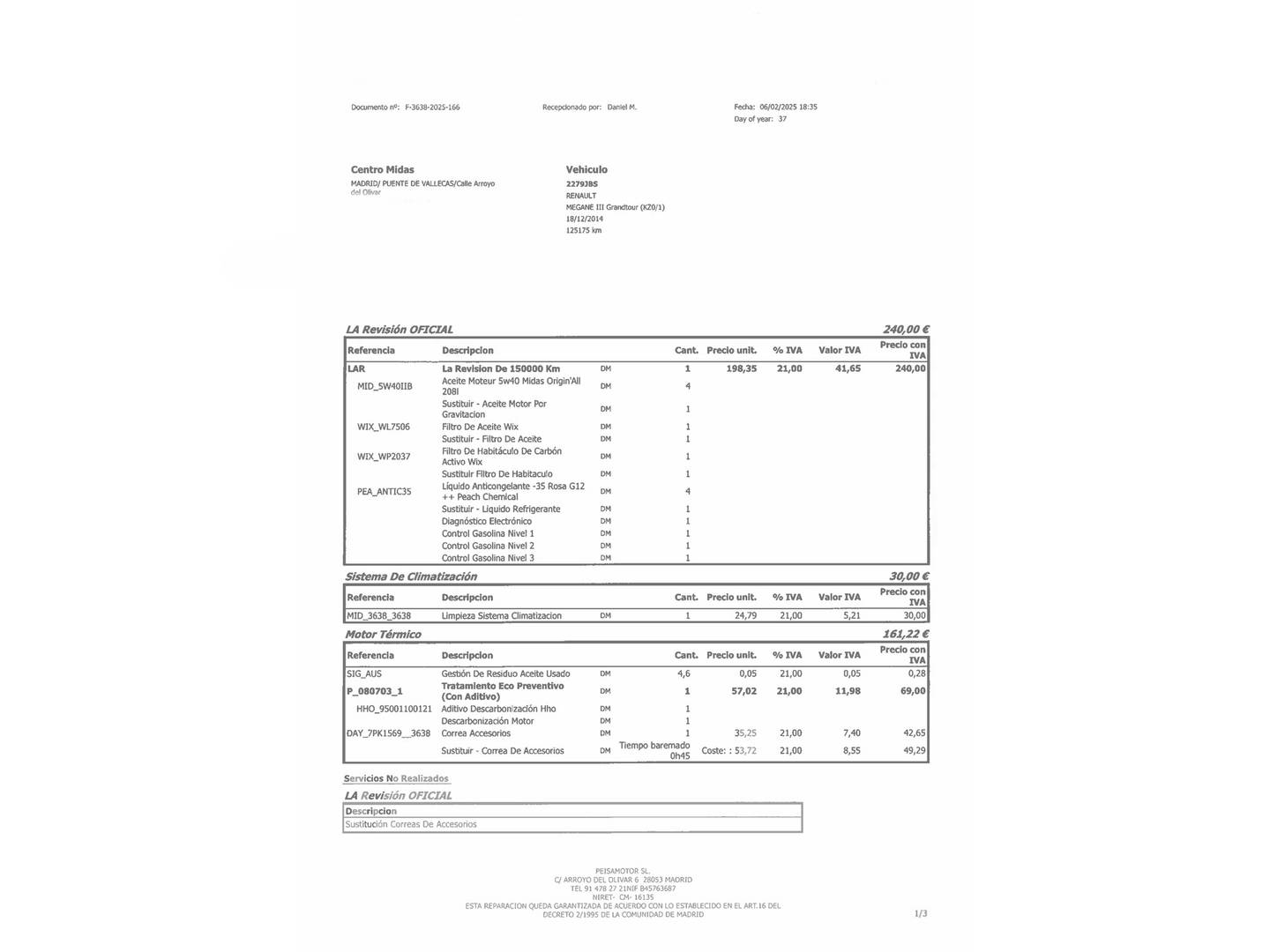 Foto del mantenimiento del Renault Mégane Renault Megane Sport Tourer Bose Energy TCe (130 CV) EDC