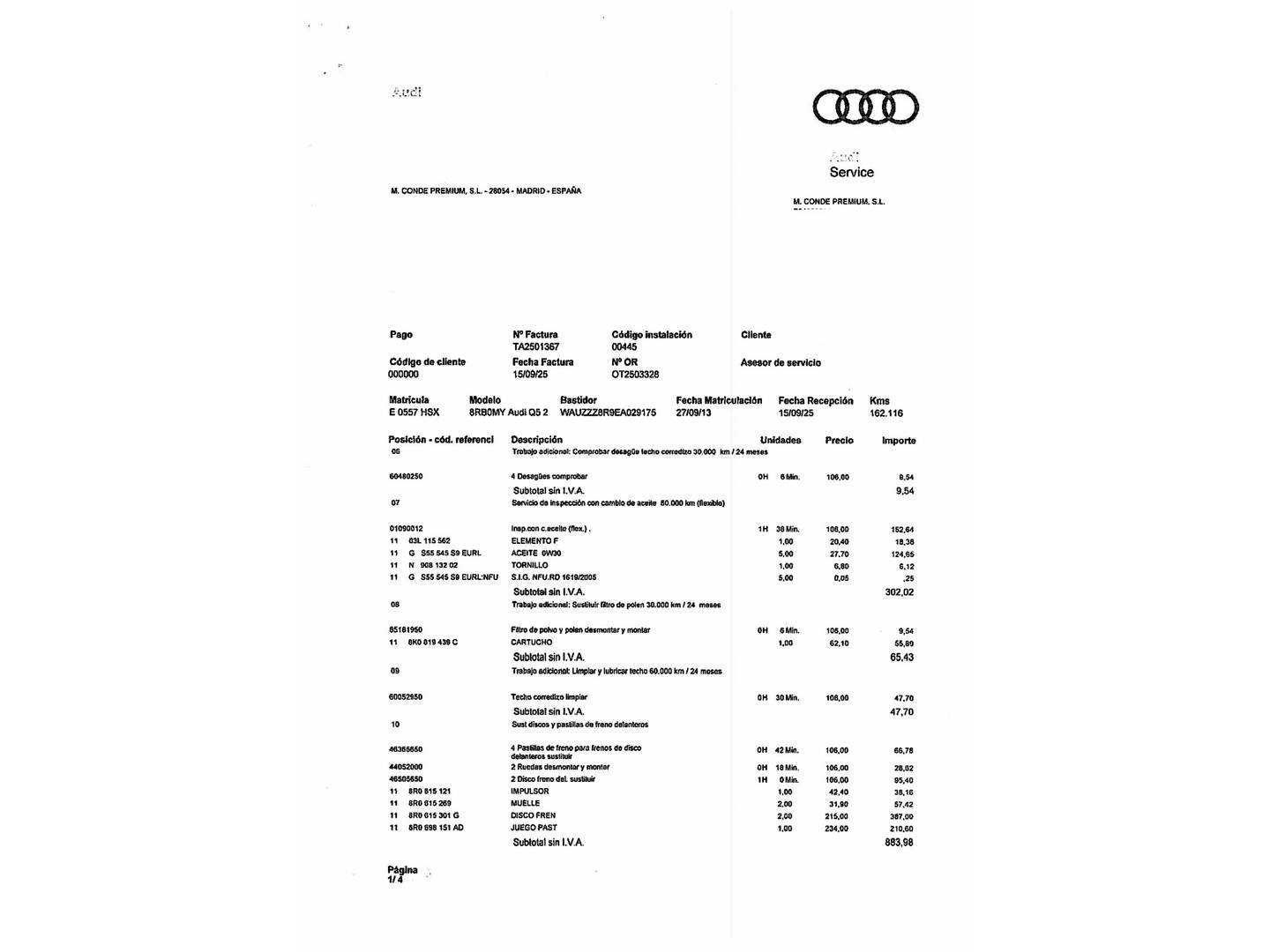 Foto Audi Q5 Audi Q5 Ambiente 2.0 TDI quattro 130 kW (177 CV) S tronic