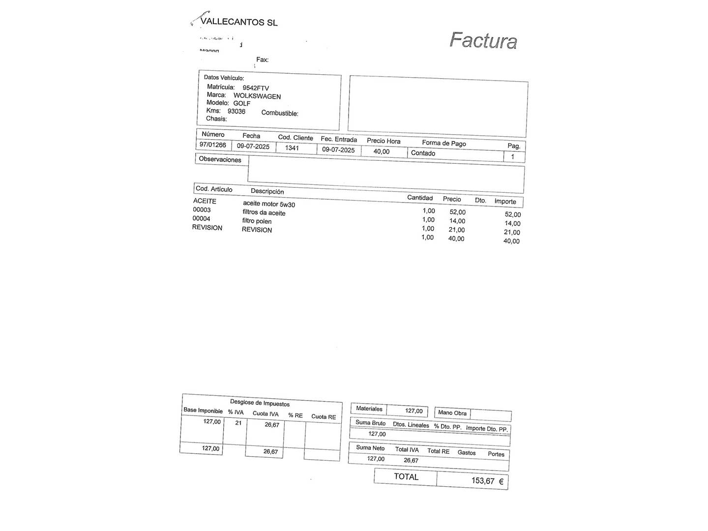 Foto del mantenimiento del Volkswagen Golf Volkswagen Golf GTI 2.0 TFSI  (200 CV)