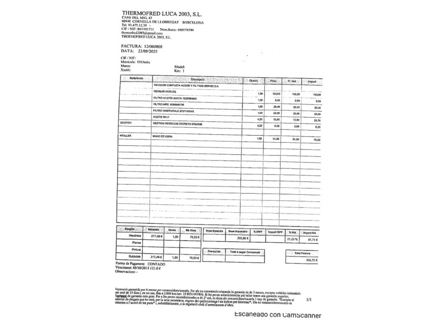 Foto del mantenimiento del Renault Clio Renault Clio SL Limited TCe (90 CV)