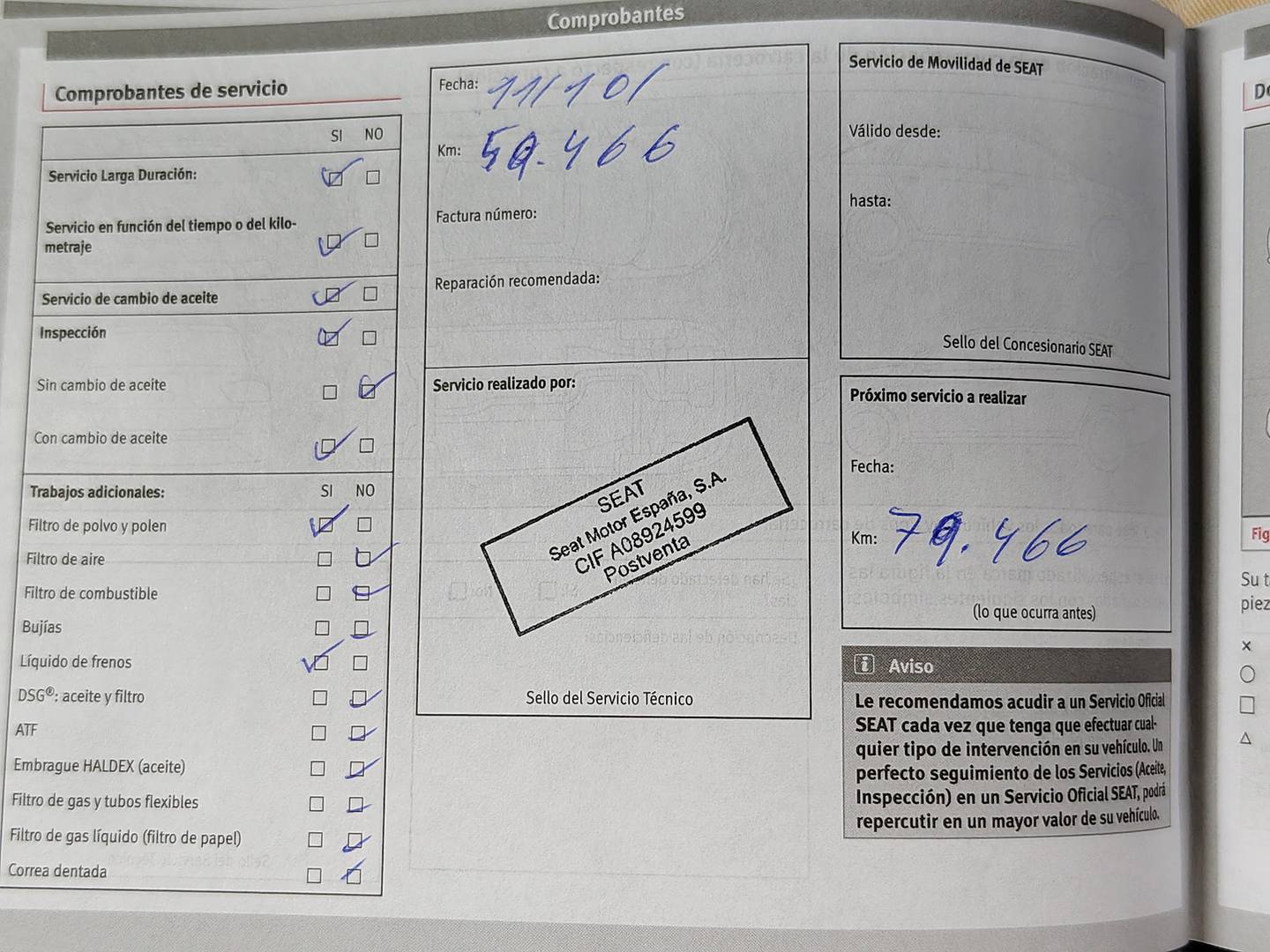 Foto del mantenimiento del Seat Ibiza Seat Ibiza 1.0 EcoTSI Style Connect Blue (95 CV)