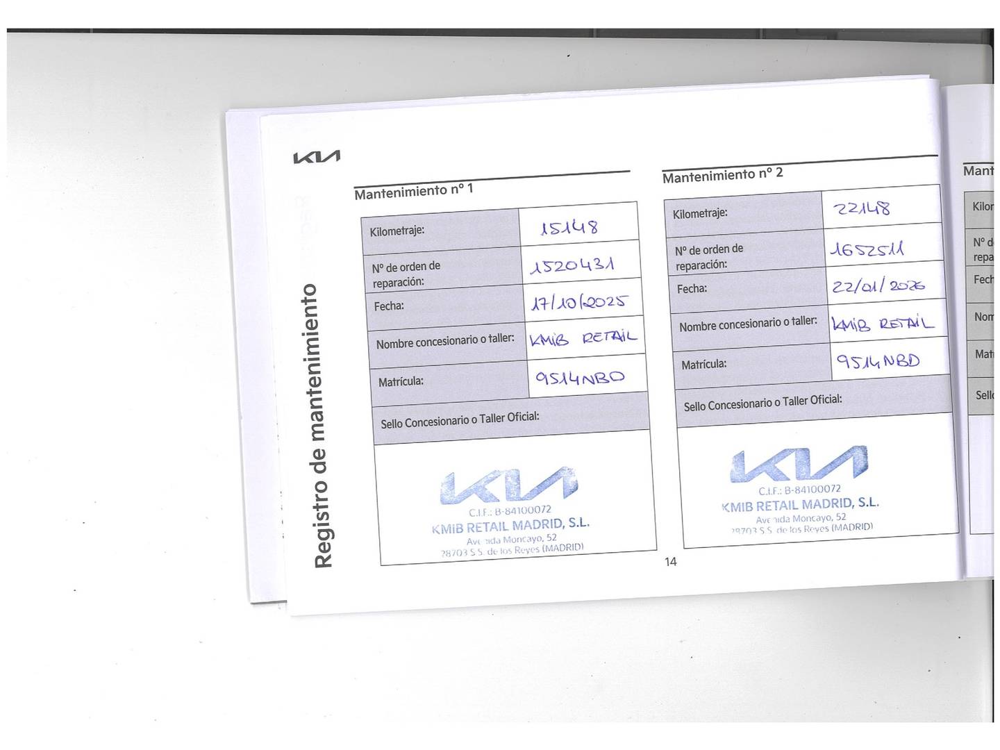 Foto del mantenimiento del KIA XCeed KIA XCeed 1.0 T-GDi Drive (100 CV)