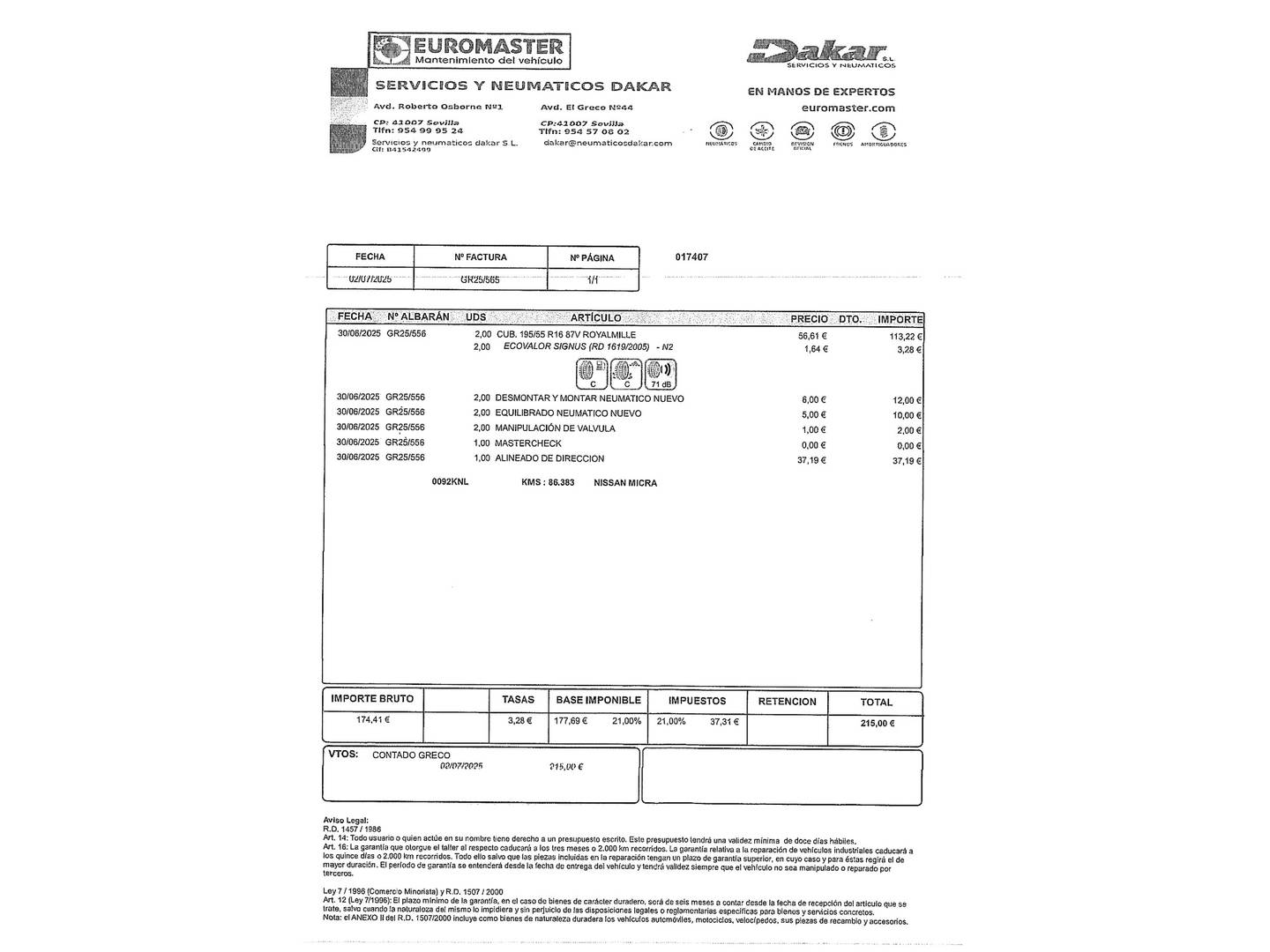 Foto del certificado del Nissan Micra Nissan Micra IG-T 90 S&S Acenta (90 CV)