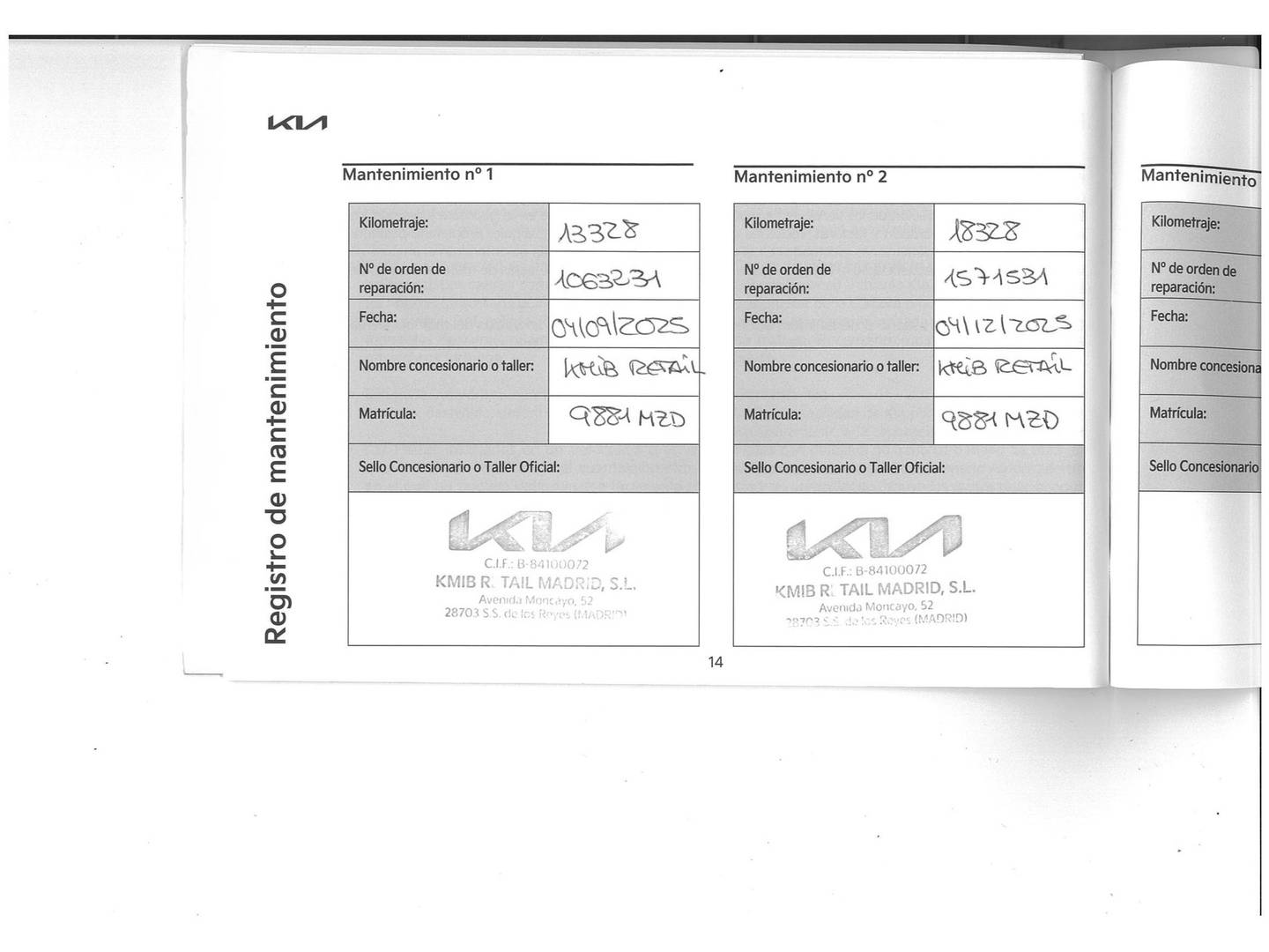 Foto del mantenimiento del KIA Ceed KIA Ceed 1.0 T-GDI Drive (100 CV)