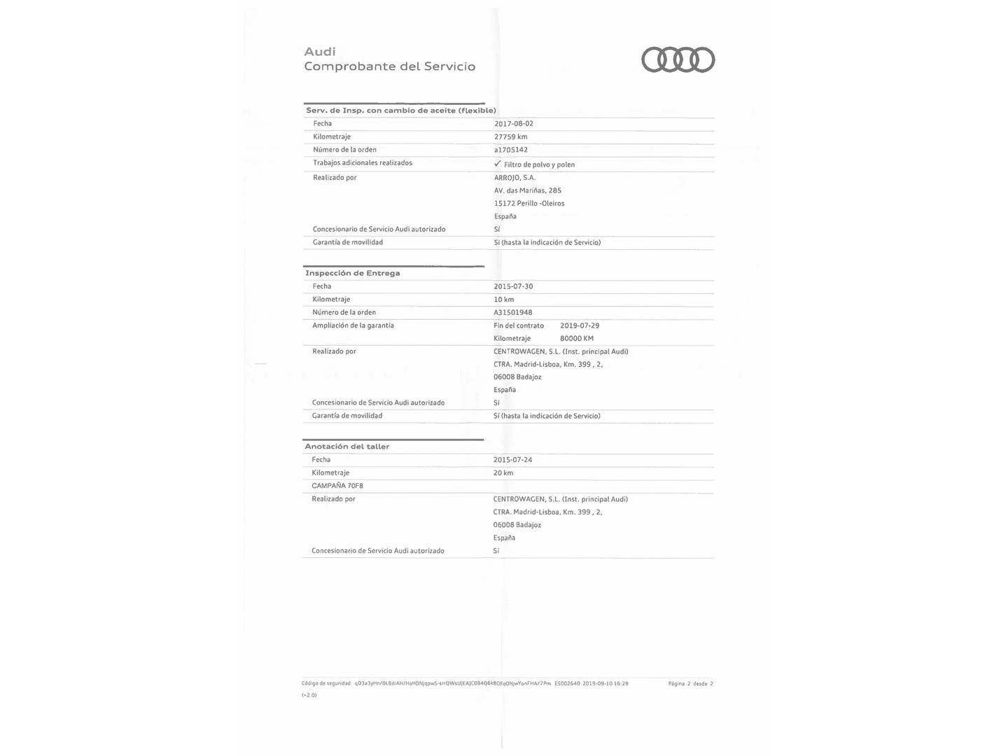 Foto del mantenimiento del Audi Q7 Audi Q7 design 3.0 TDI quattro  (272 CV) tiptronic