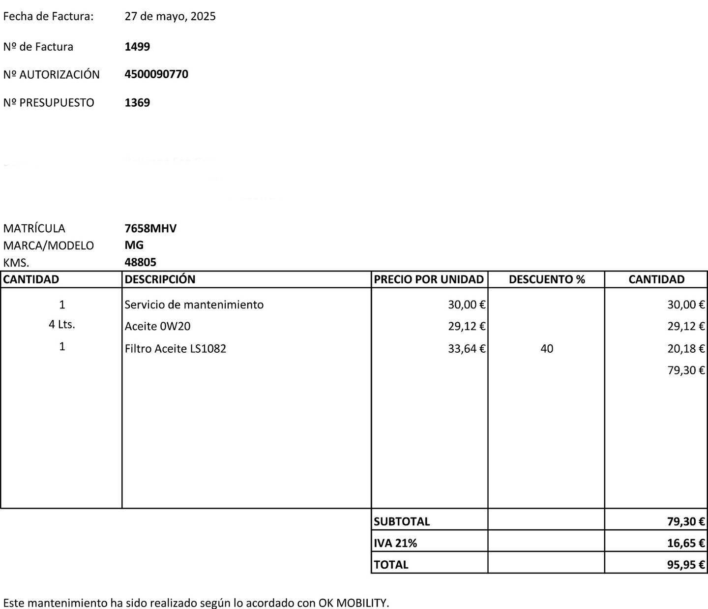 Foto del mantenimiento del MG ZS MG ZS 1.0T Luxury Auto (111 CV)