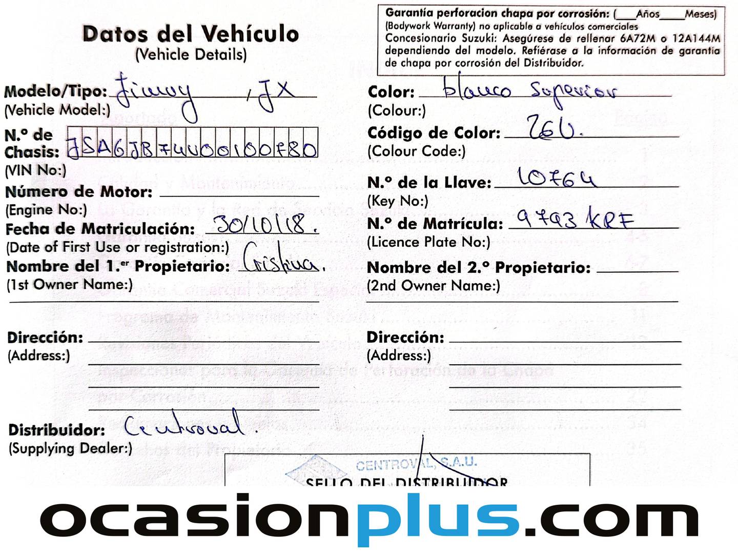 Foto del mantenimiento del Suzuki Jimny Suzuki Jimny 1.5 JX (102 CV)