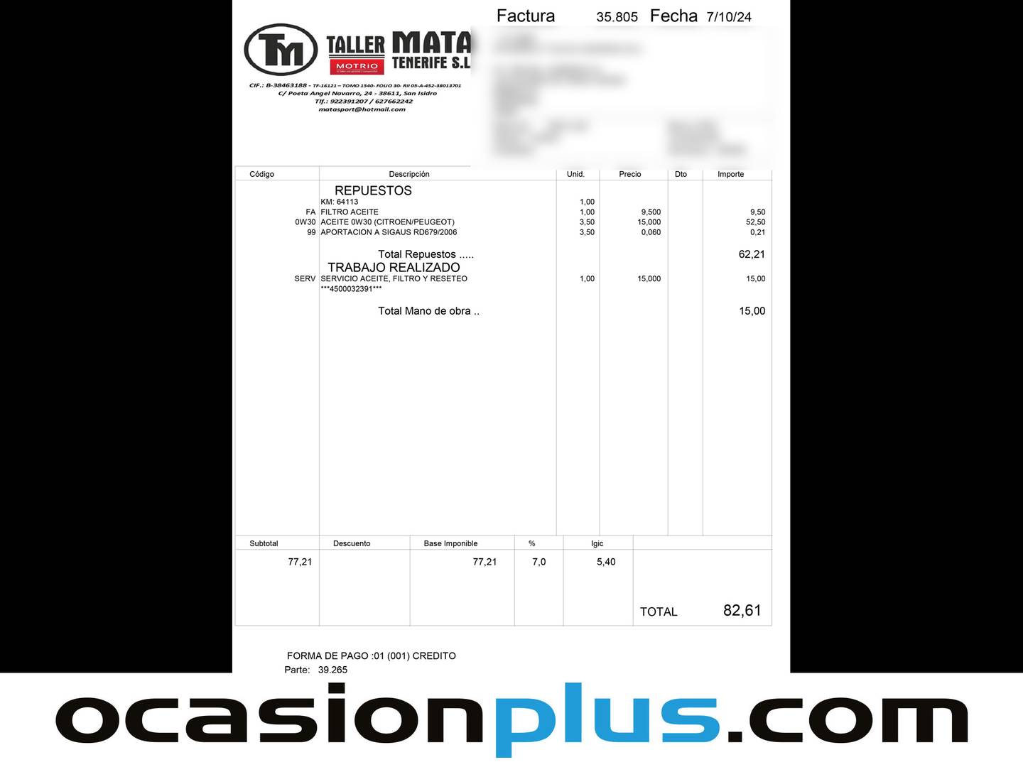 Foto del mantenimiento del Opel Corsa Opel Corsa 1.2 Turbo XHT GS-Line Auto (130 CV)