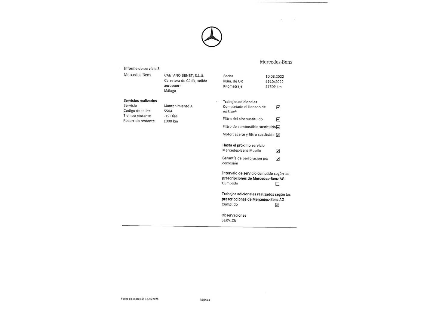 Foto del mantenimiento del Mercedes Clase E Mercedes Clase E Clase E E 220 d (194 CV)