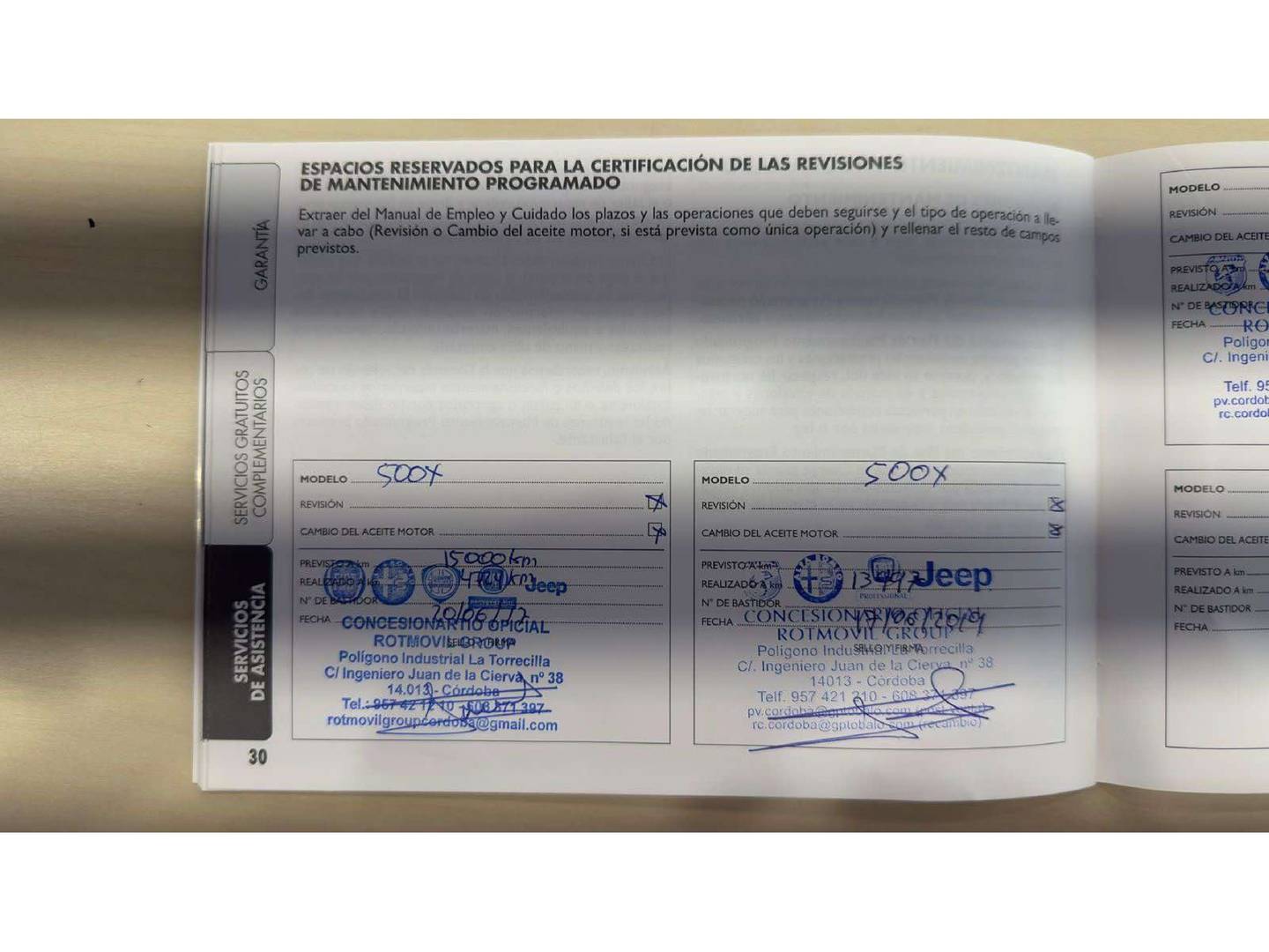 Foto del mantenimiento del Fiat 500X Fiat 500X 1.6 E-Torq Pop Star 4x2 (110 CV)