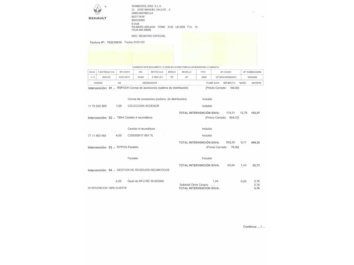 Foto del mantenimiento del Renault Captur Renault Captur Zen Energy TCe (120 CV) EDC