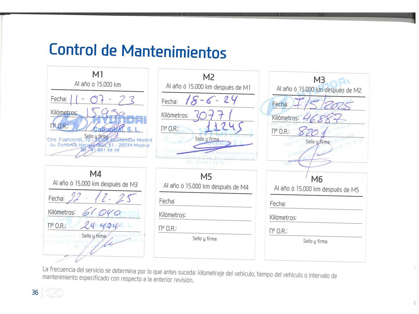 Foto del mantenimiento del Hyundai i20 Hyundai i20 1.0 TGDI 48V Tecno (100 CV)