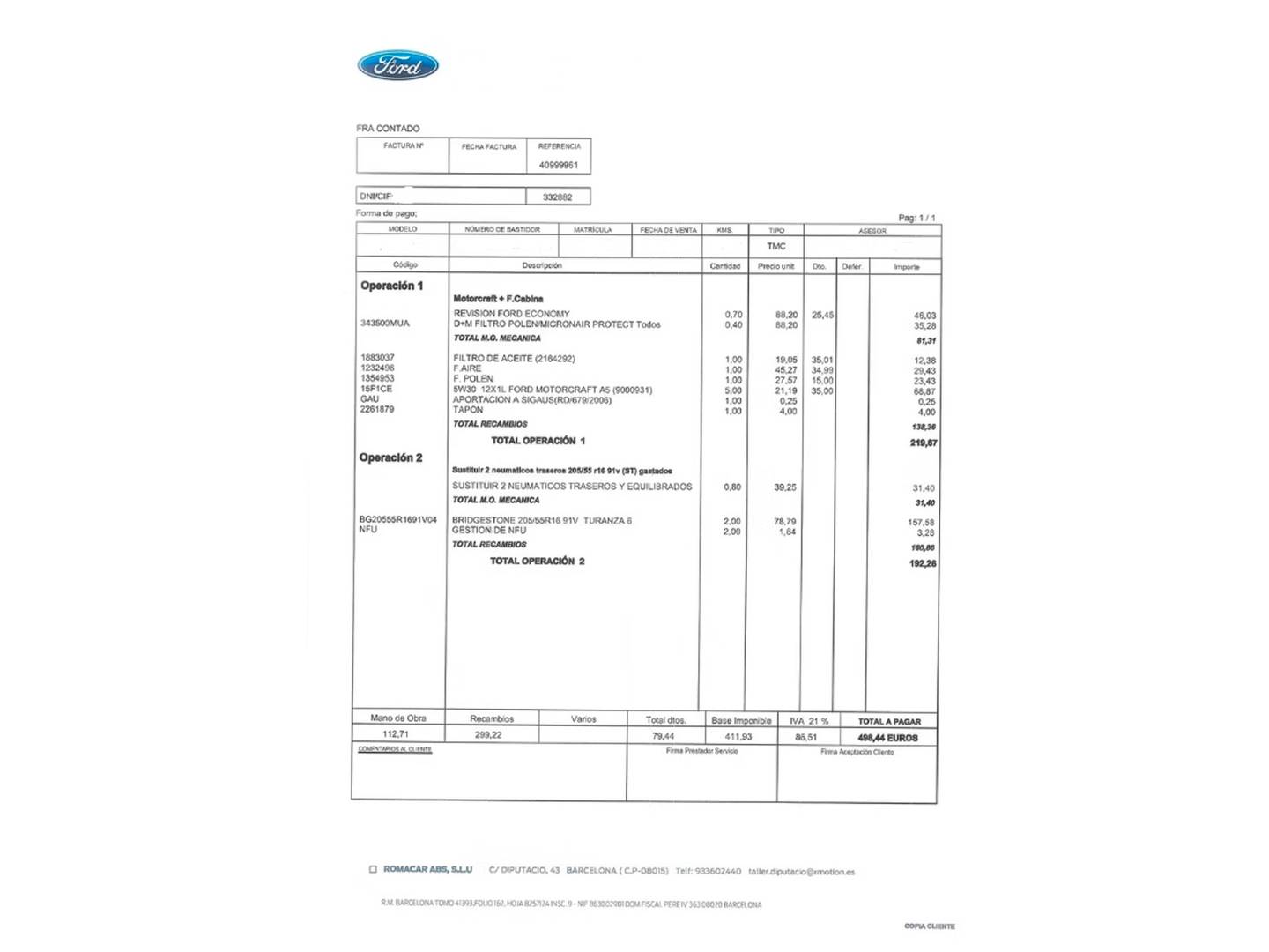Foto del mantenimiento del Benimar Tessoro 440 Benimar Tessoro 440 UP (131 CV)