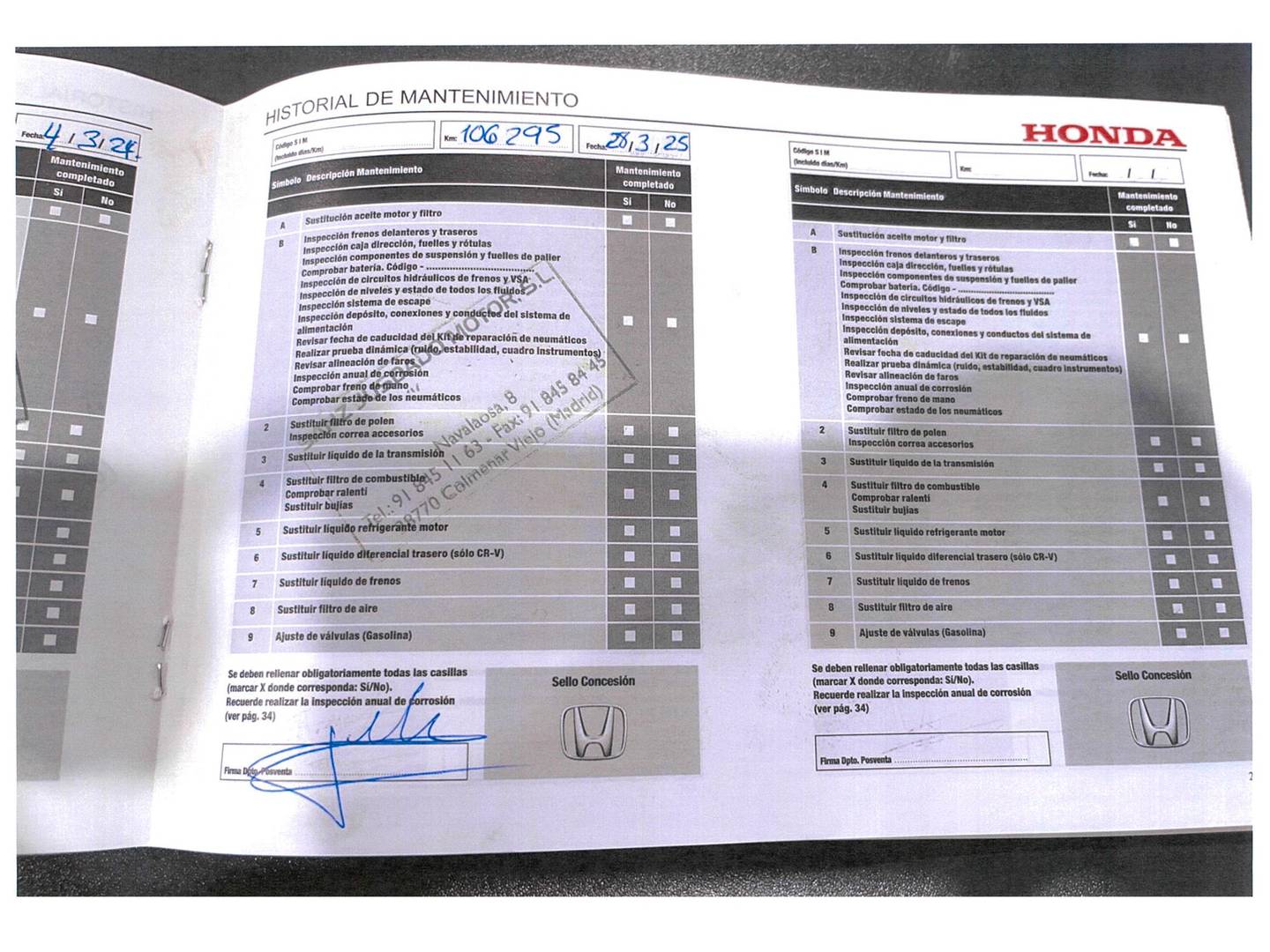 Foto del mantenimiento del Honda HR-V Honda HR-V 1.6 i-DTEC Elegance Navi (120 CV)