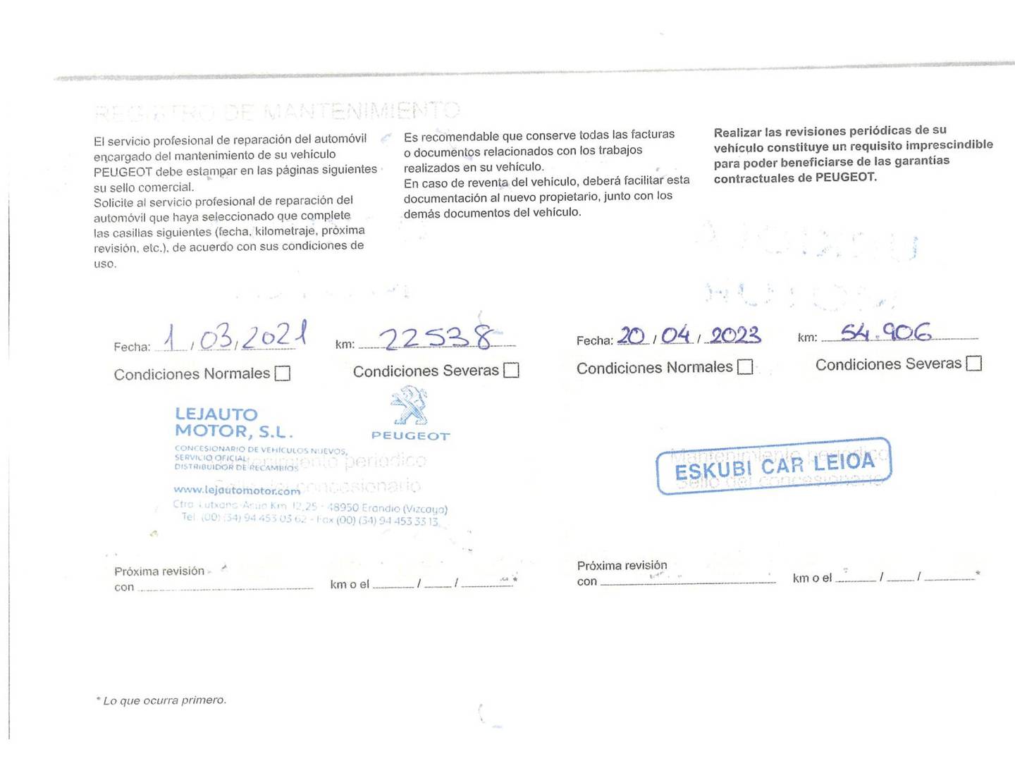 Foto del mantenimiento del Peugeot Rifter Peugeot Rifter BlueHDi 130 GT Line Standard (130 CV) Semi-Camperizada 5 Plazas