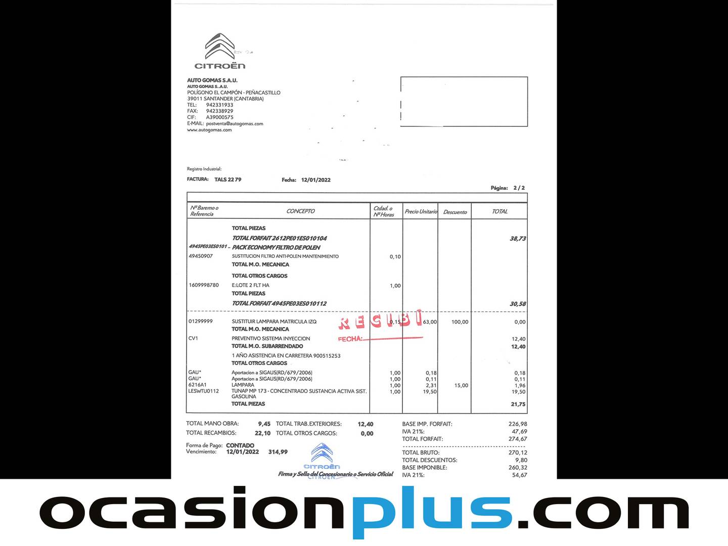 Foto del mantenimiento del Citroën C3 Citroen C3 PureTech 82 Feel (83 CV)