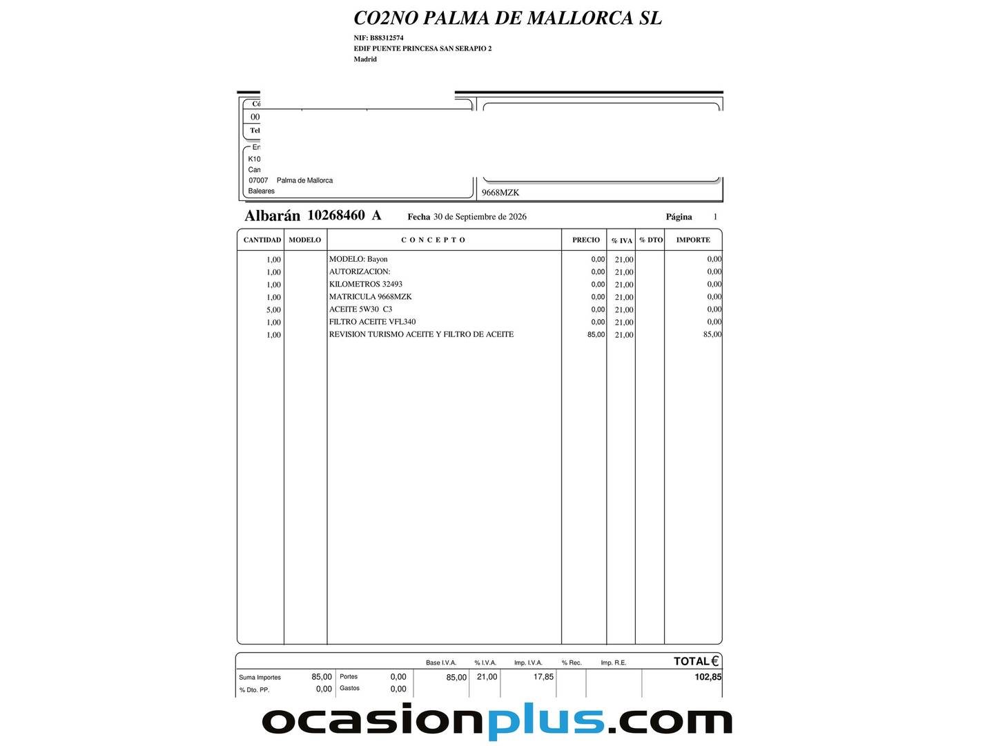 Foto del mantenimiento del Hyundai Bayon Hyundai Bayon 1.2 MPI Maxx (79 CV)