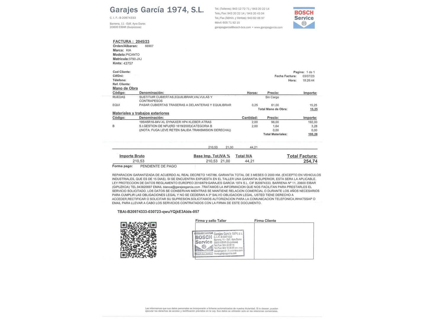 Foto del mantenimiento del KIA Picanto KIA Picanto 1.2 CVVT GT Line (84 CV)