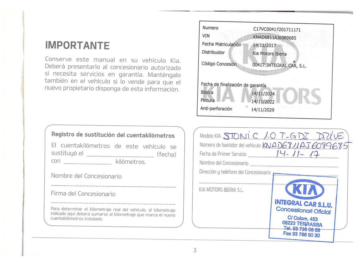 Foto del mantenimiento del KIA Stonic KIA Stonic 1.0 T-GDi Eco-Dynamic Drive (120 CV)