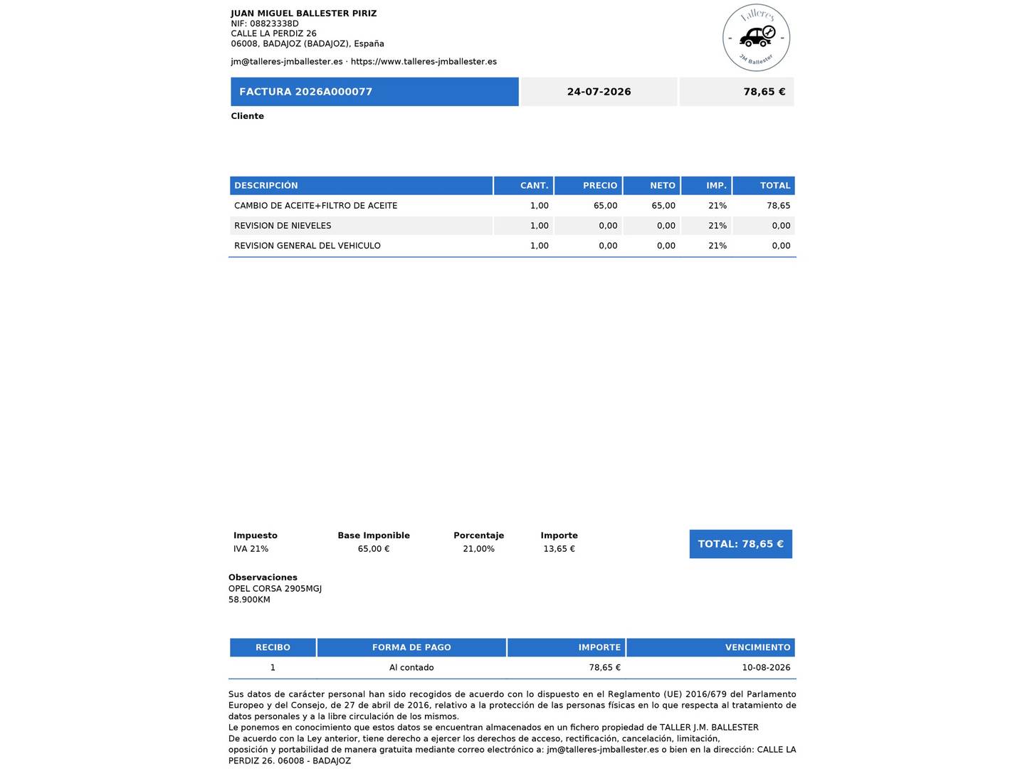 Foto del mantenimiento del Opel Corsa Opel Corsa 1.2 Turbo XHL Elegance Auto (100 CV)