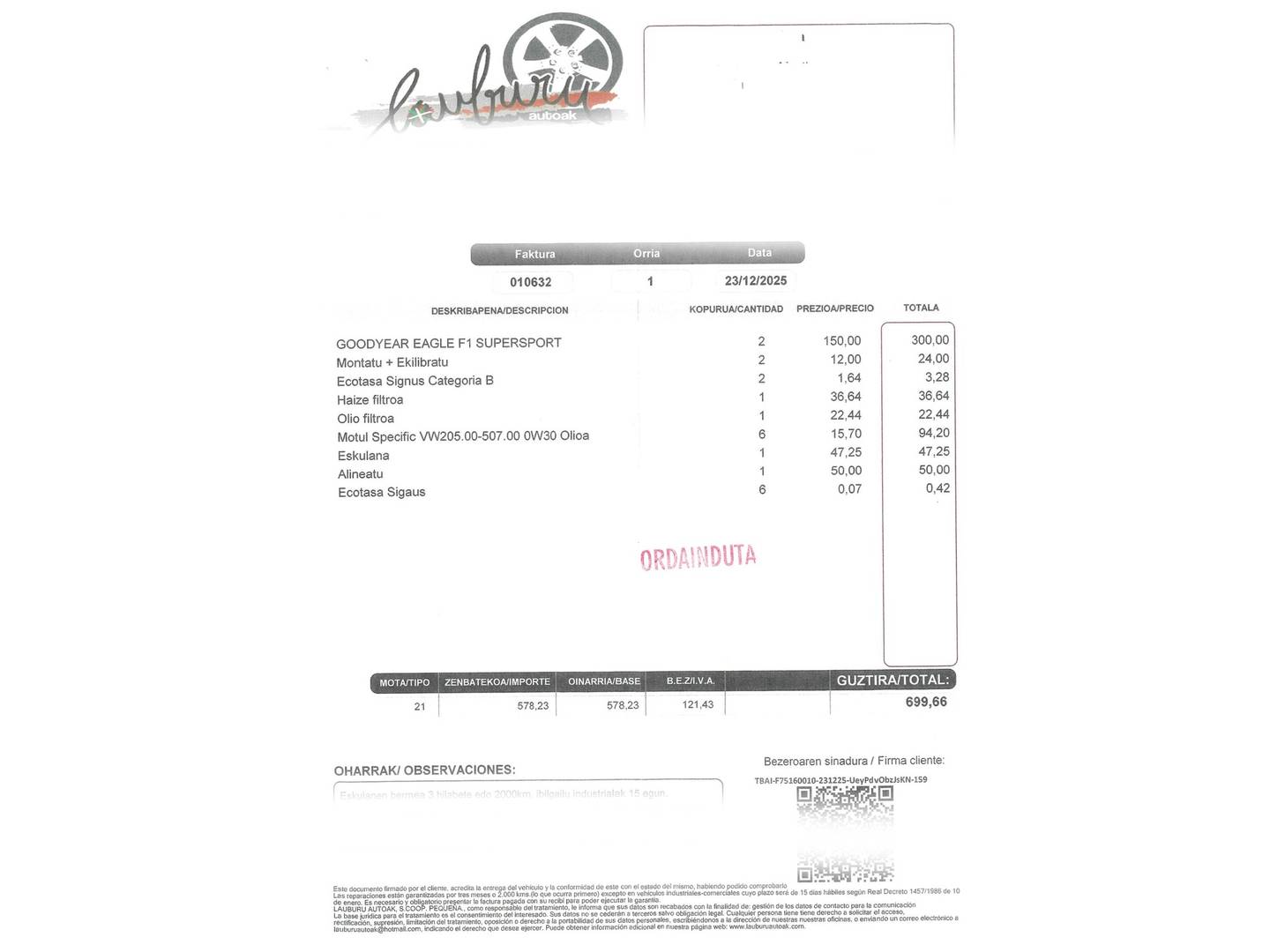 Foto del mantenimiento del Cupra Ateca Cupra Ateca 2.0 TSI 4Drive DSG (300 CV)
