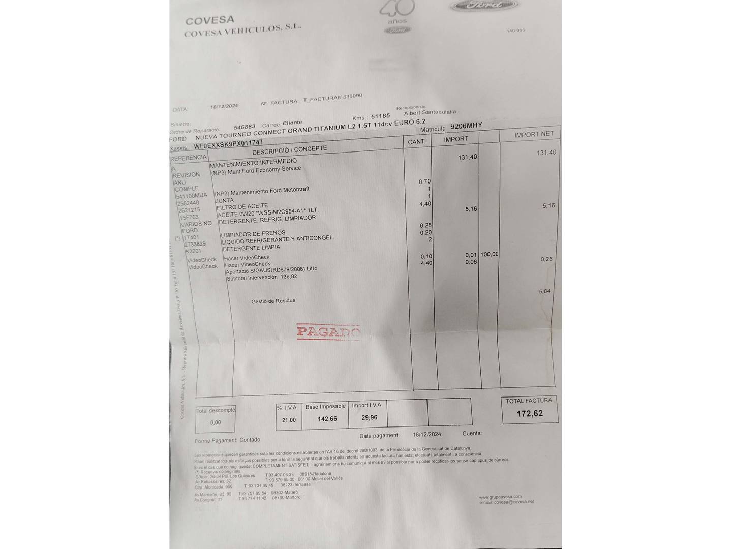 Foto Ford Grand Tourneo Connect Ford Grand Tourneo Connect 1.5 Ecoboost Titanium (114 CV)