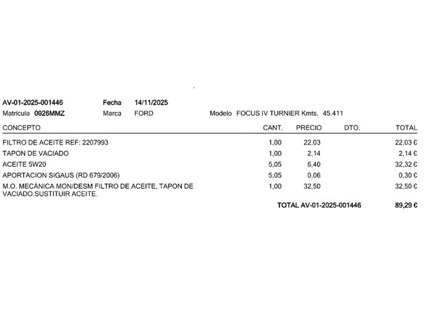 Foto del mantenimiento del Ford Focus Ford Focus 1.0 Ecoboost MHEV Active Auto  (155 CV)